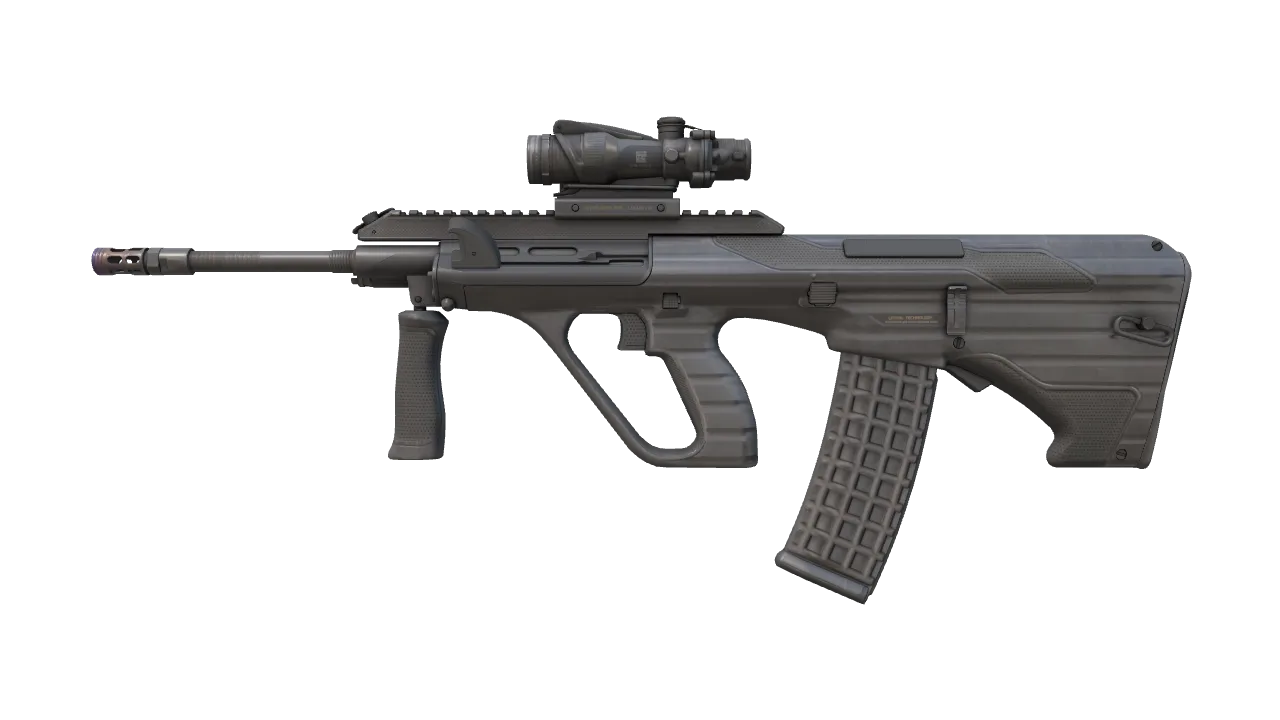 AUG | Steel Sentinel (Minimal Wear) — Dust II light, front