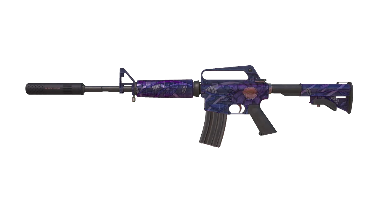 M4A1-S | Black Lotus (Field-Tested) — Dust II light, front