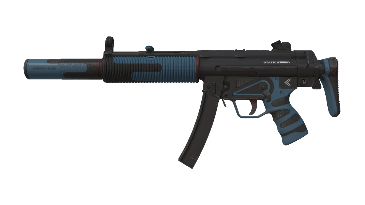 MP5-SD | Statics (Well-Worn) — Dust II light, front