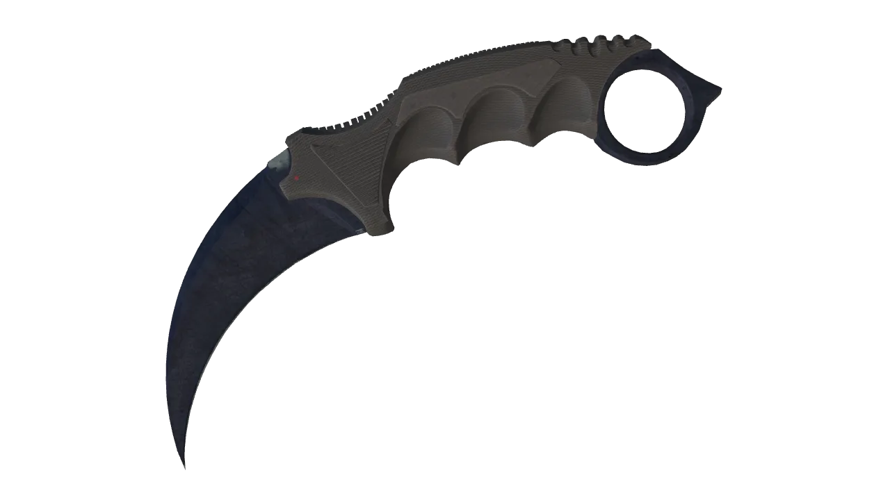 ★ Karambit | Blue Steel (Battle-Scarred) — Dust II light, front