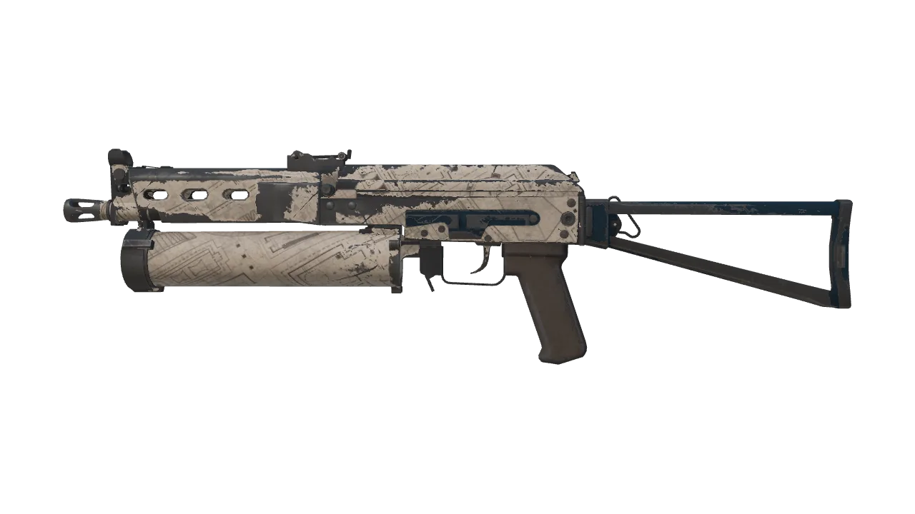 PP-Bizon | Facility Sketch (Well-Worn) — Dust II light, front