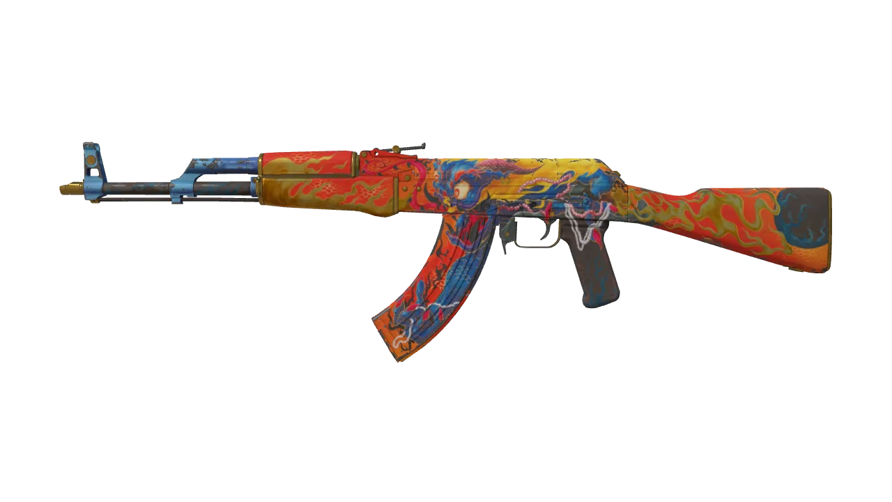 Souvenir AK-47 | Consequence of the Jinn (Field-Tested) — Dust II light, front