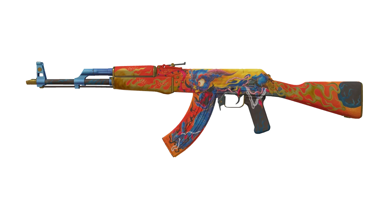 Souvenir AK-47 | Consequence of the Jinn (Minimal Wear) — Dust II light, front