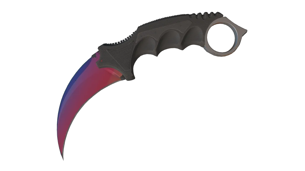 ★ Karambit | Fade (Minimal Wear) — Dust II light, front