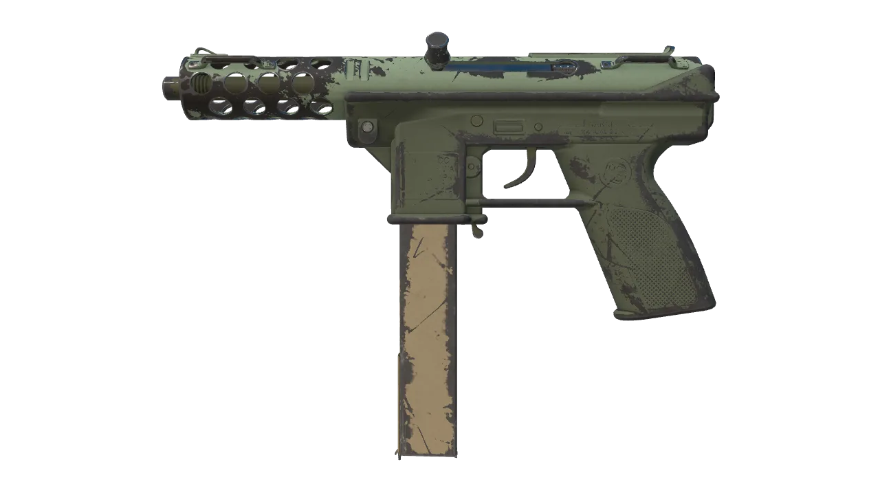 Tec-9 | Groundwater (Well-Worn) — Dust II light, front