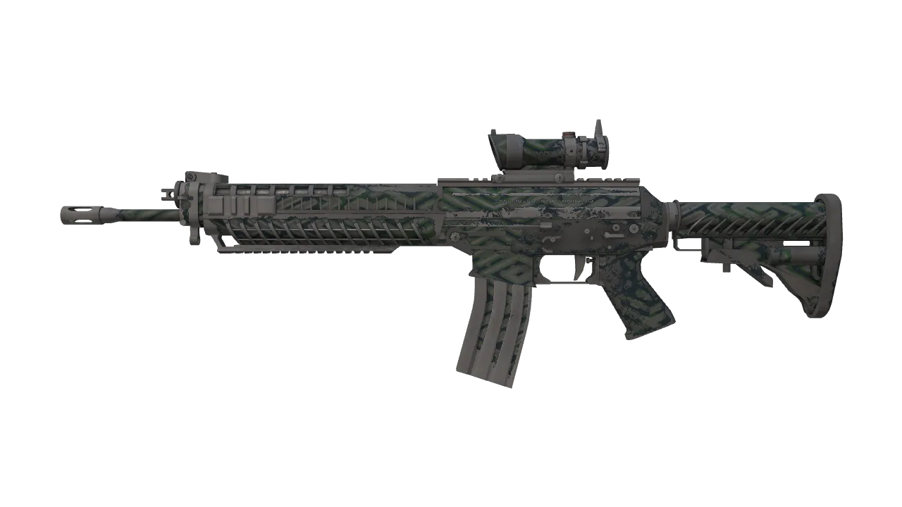 SG 553 | Barricade (Battle-Scarred) — Dust II light, front