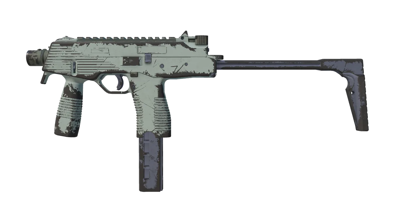 MP9 | Storm (Well-Worn) — Dust II light, front