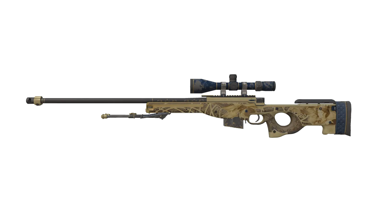 AWP | Queen's Gambit (Well-Worn) — Dust II light, front