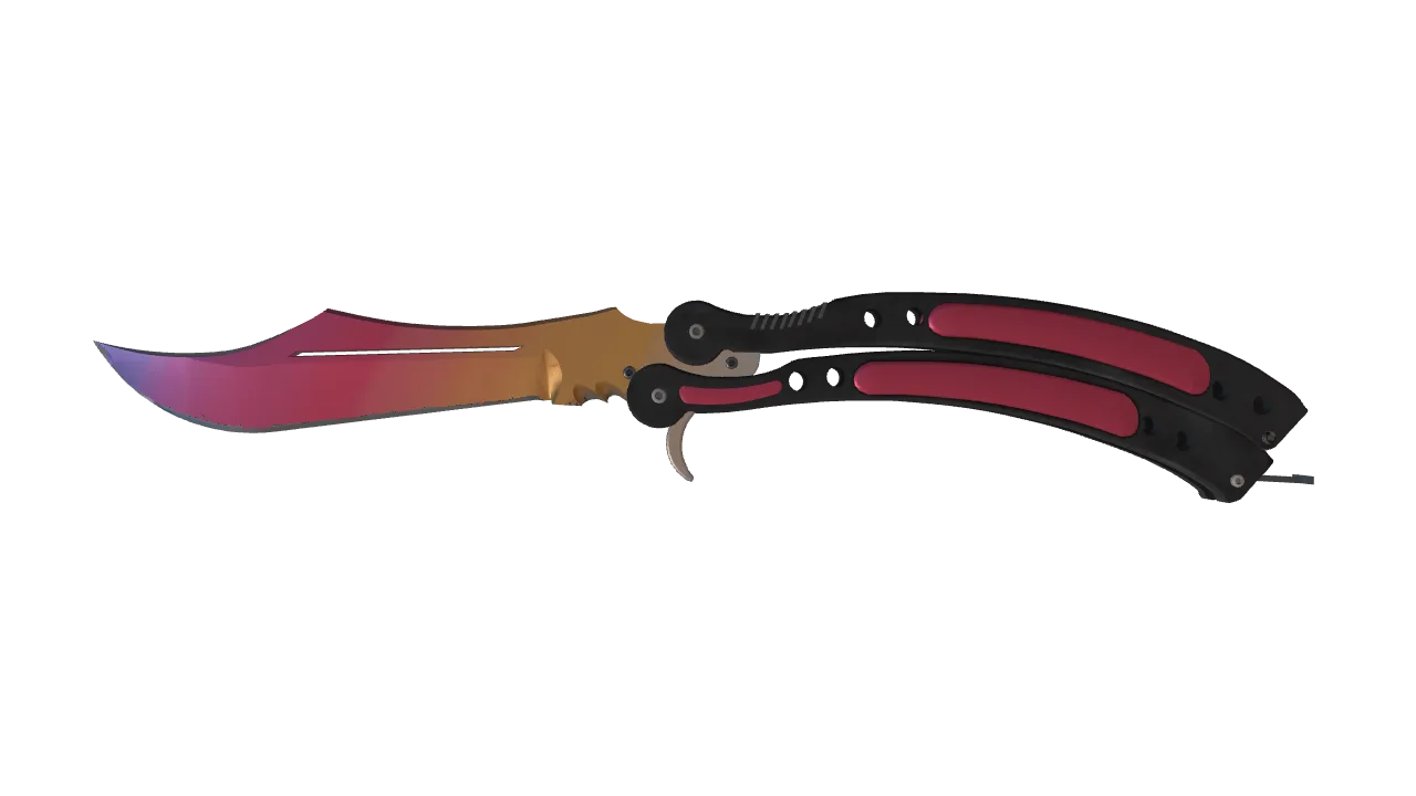 ★ Butterfly Knife | Fade (Minimal Wear) — Dust II light, front