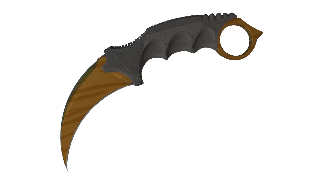 ★ Karambit | Tiger Tooth (Factory New) — Dust II light, front