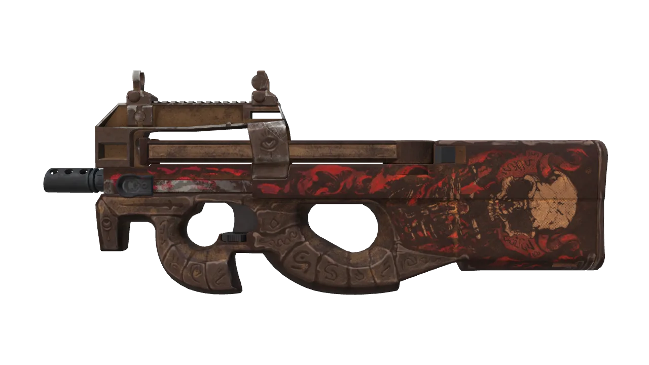 P90 | Shallow Grave (Battle-Scarred) — Dust II light, front