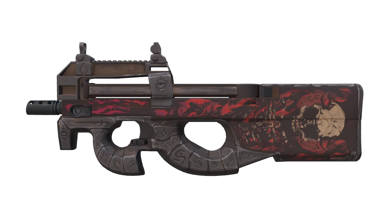 StatTrak™ P90 | Shallow Grave (Field-Tested) — Dust II light, front