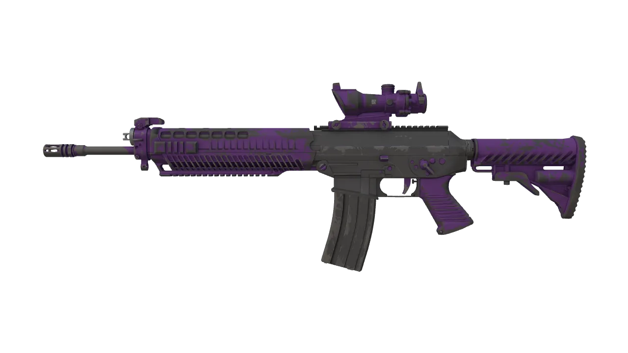 SG 553 | Ultraviolet (Well-Worn) — Dust II light, front