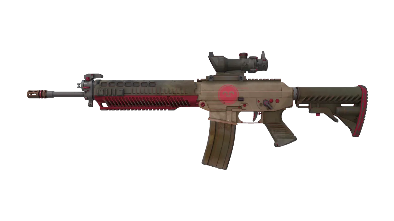 SG 553 | Berry Gel Coat (Field-Tested) — Dust II light, front