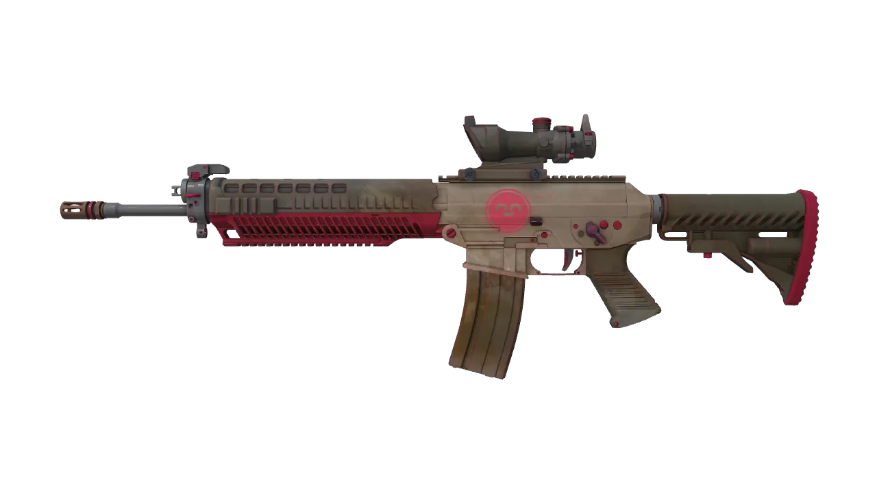 SG 553 | Berry Gel Coat (Minimal Wear) — Dust II light, front