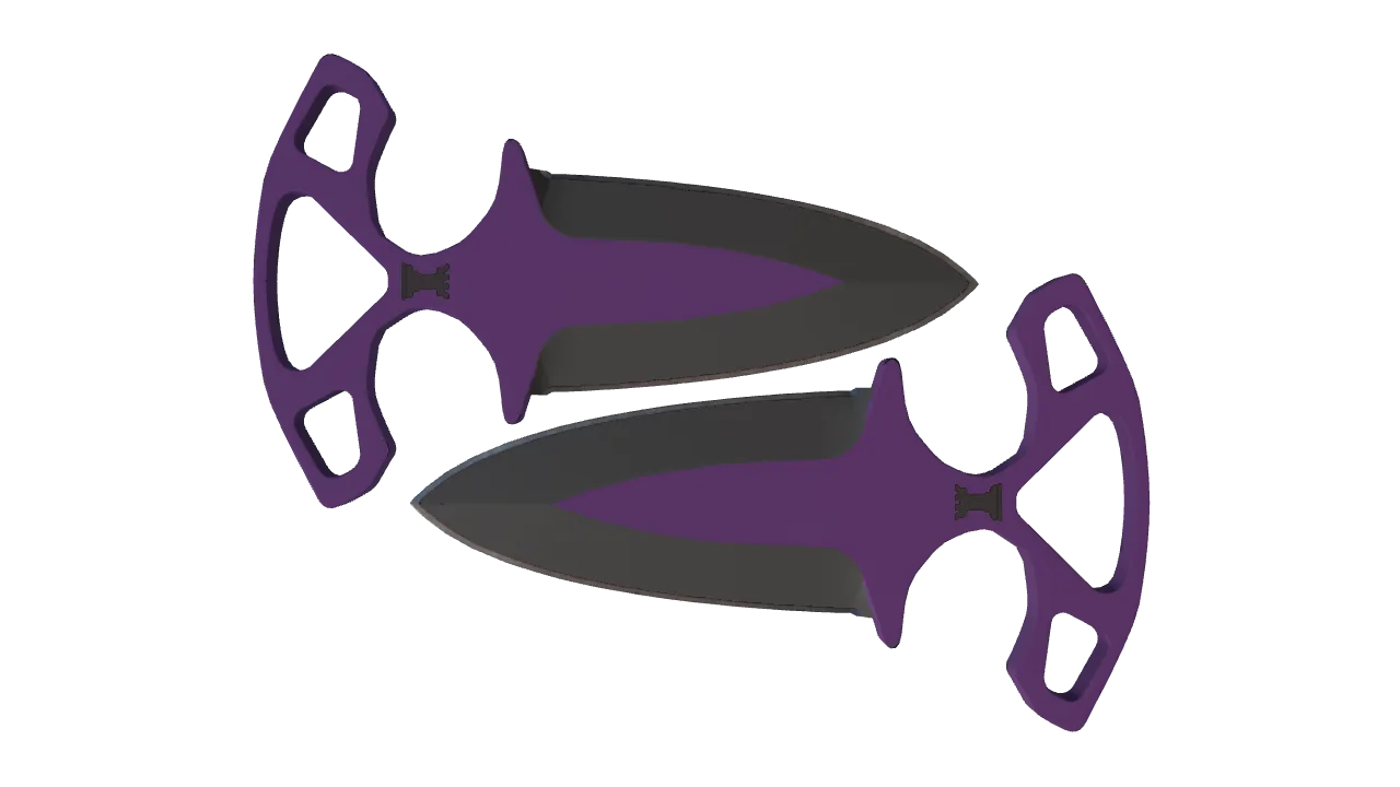 ★ Shadow Daggers | Ultraviolet (Minimal Wear) — Dust II light, front
