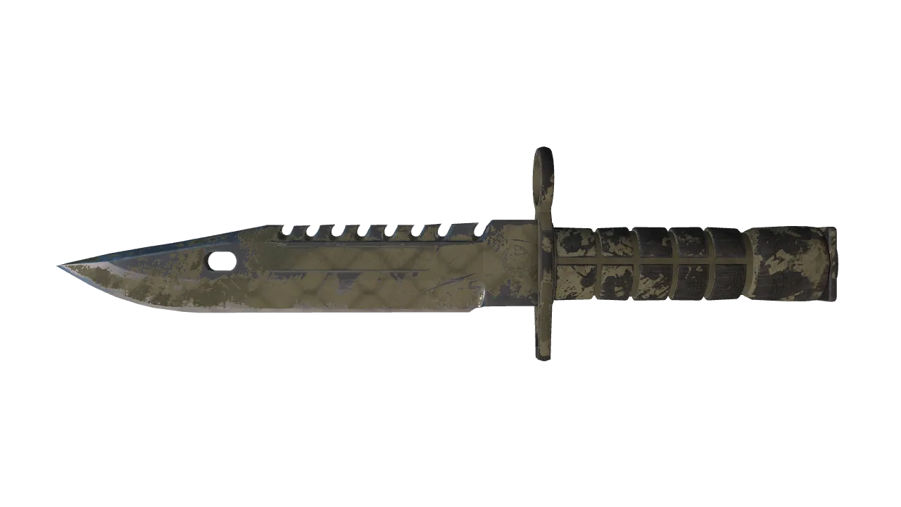 ★ M9 Bayonet | Safari Mesh (Well-Worn) — Dust II light, front