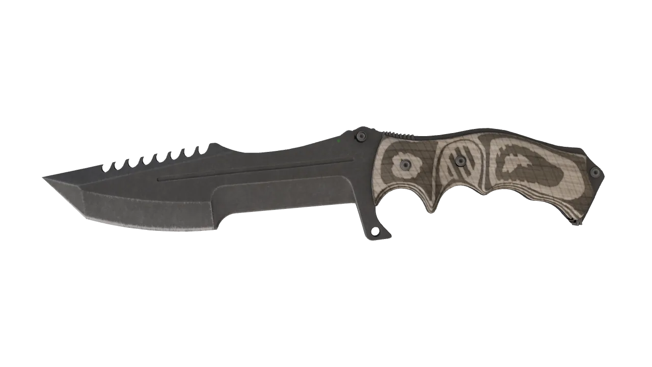 ★ Huntsman Knife | Black Laminate (Factory New) — Dust II light, front