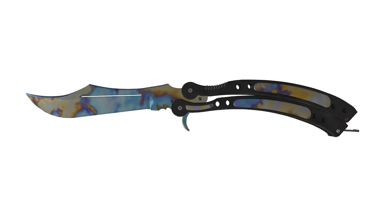 Butterfly Knife | Case Hardened seed #208, front