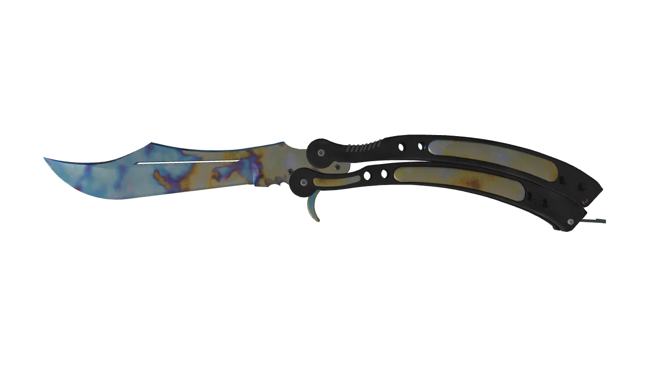 Butterfly Knife | Case Hardened seed #256, front