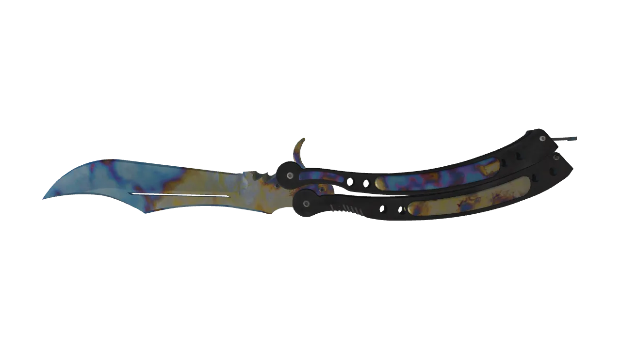 Butterfly Knife | Case Hardened seed #322, back