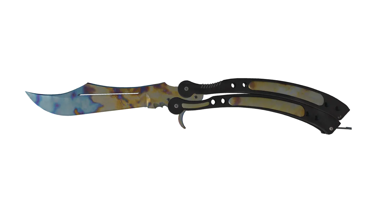 Butterfly Knife | Case Hardened seed #341, front