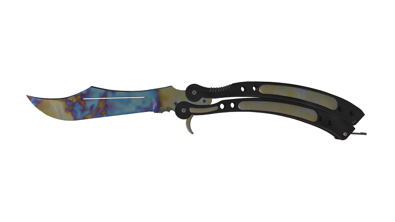 Butterfly Knife | Case Hardened seed #347, front