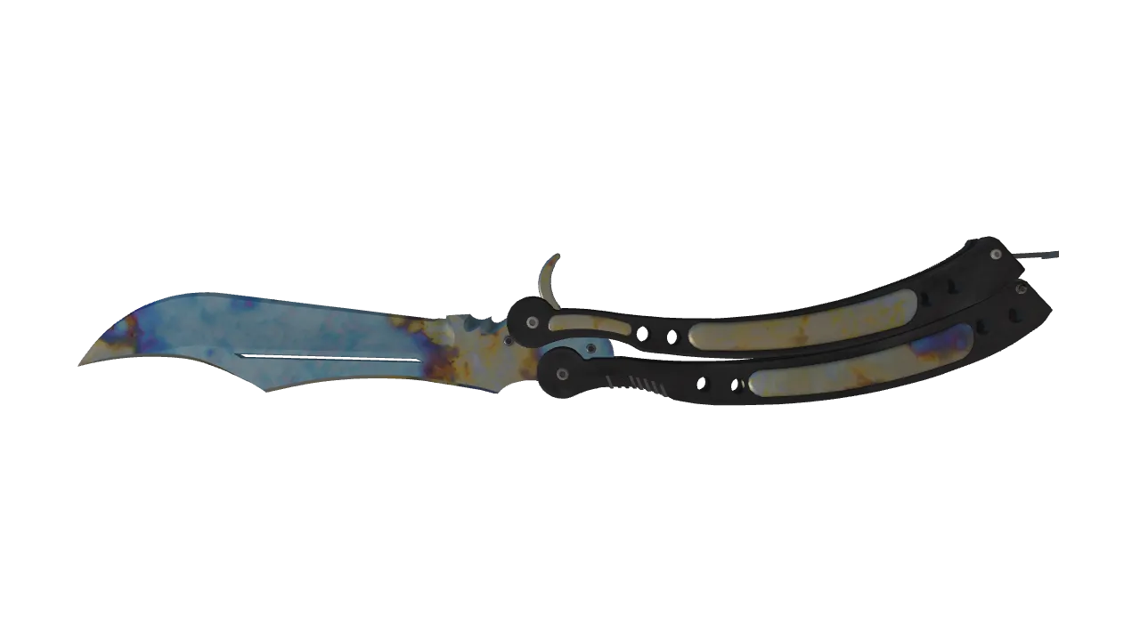 Butterfly Knife | Case Hardened seed #371, back