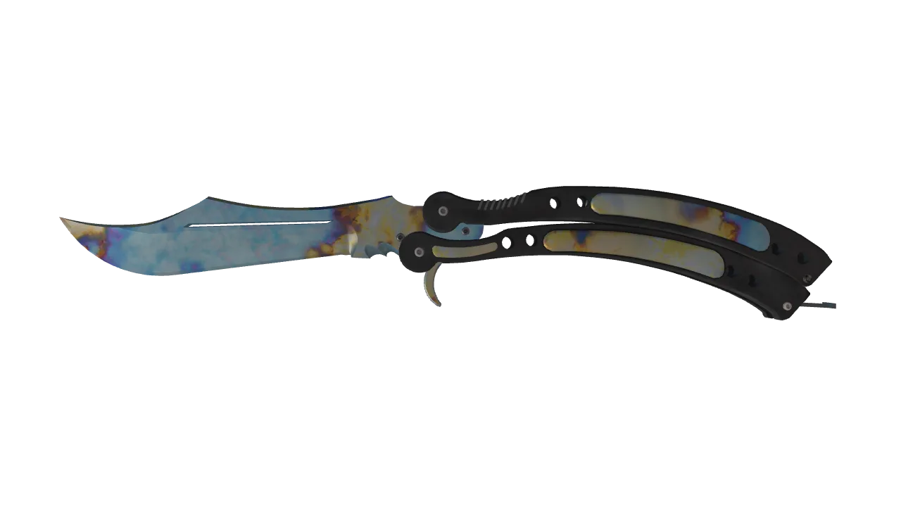 Butterfly Knife | Case Hardened seed #371, front
