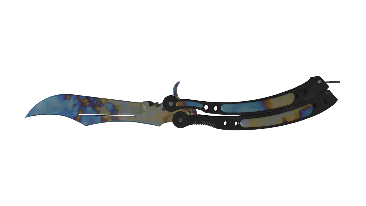 Butterfly Knife | Case Hardened seed #375, back