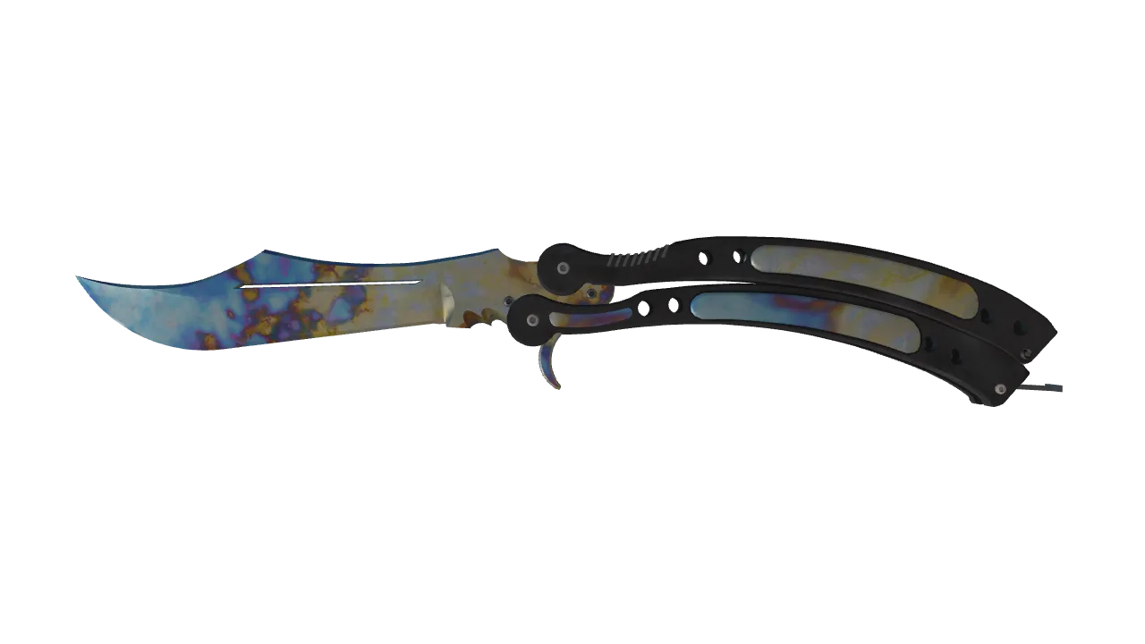 Butterfly Knife | Case Hardened seed #375, front