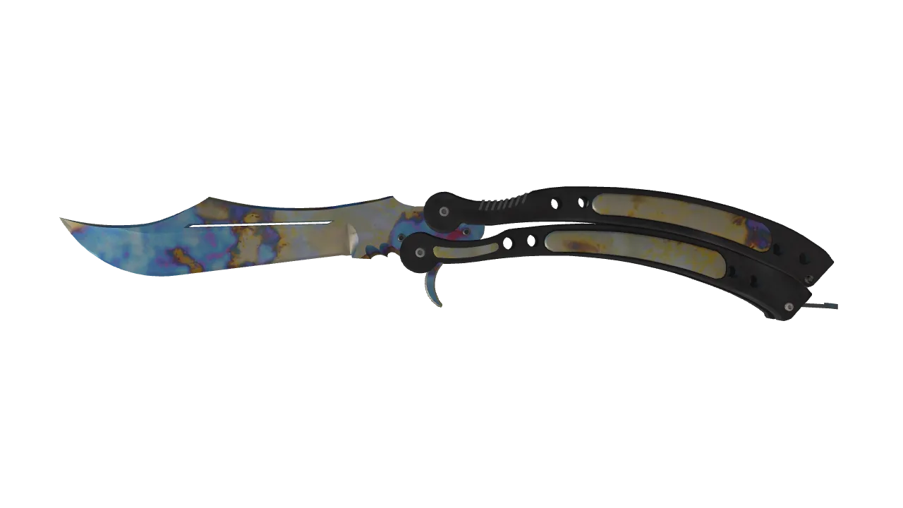 Butterfly Knife | Case Hardened seed #377, front