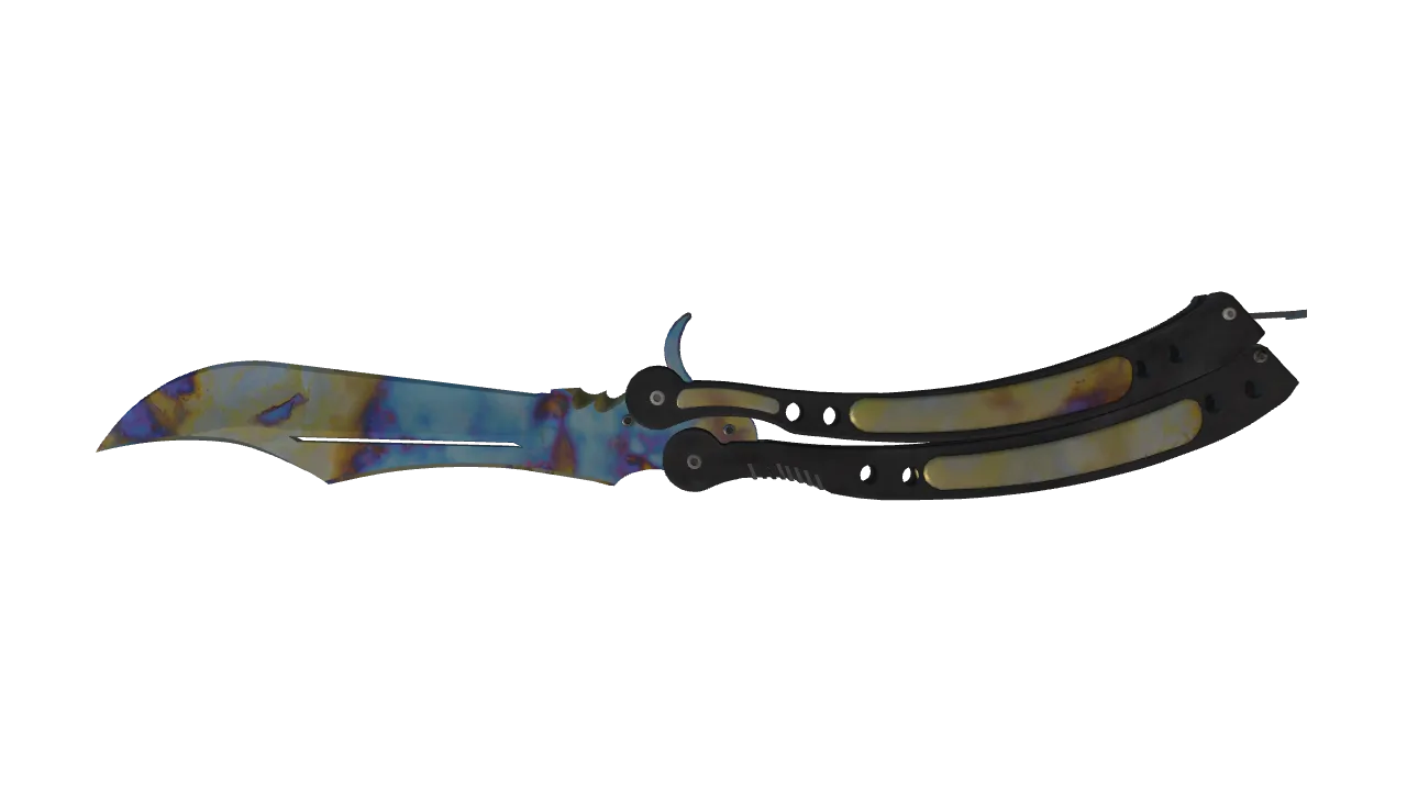 Butterfly Knife | Case Hardened seed #378, back