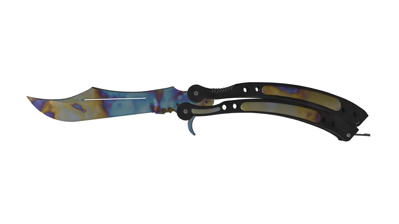 Butterfly Knife | Case Hardened seed #378, front
