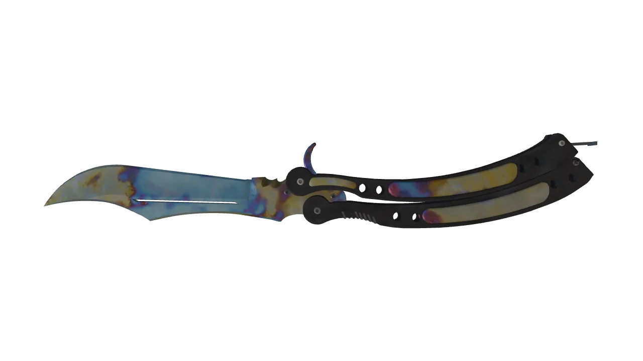 Butterfly Knife | Case Hardened seed #411, back