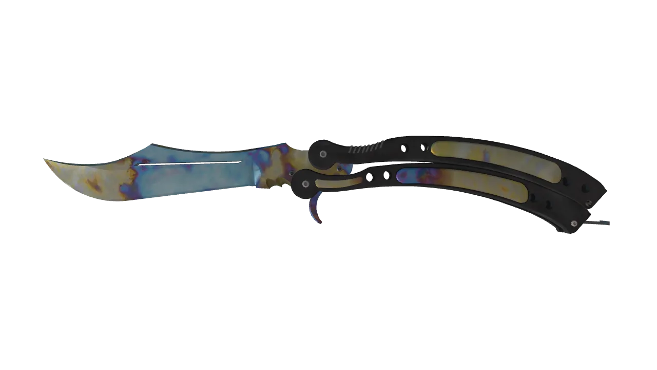 Butterfly Knife | Case Hardened seed #411, front