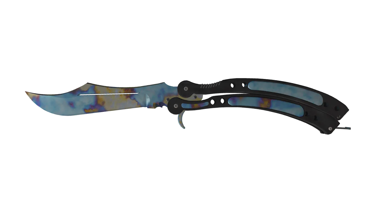 Butterfly Knife | Case Hardened seed #424, front