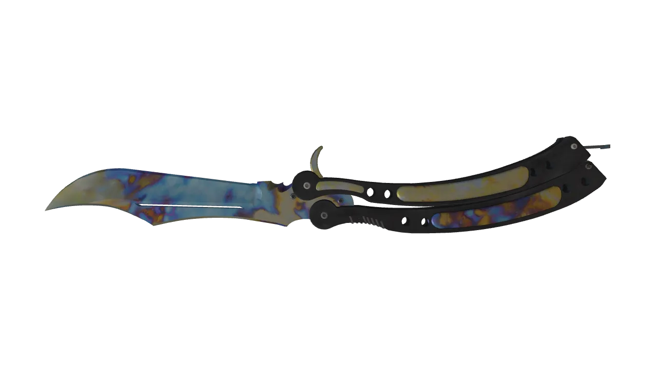 Butterfly Knife | Case Hardened seed #43, back