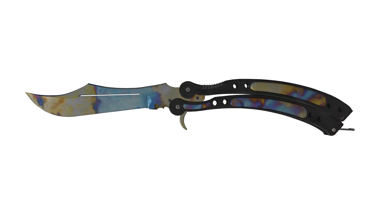 Butterfly Knife | Case Hardened seed #445, front