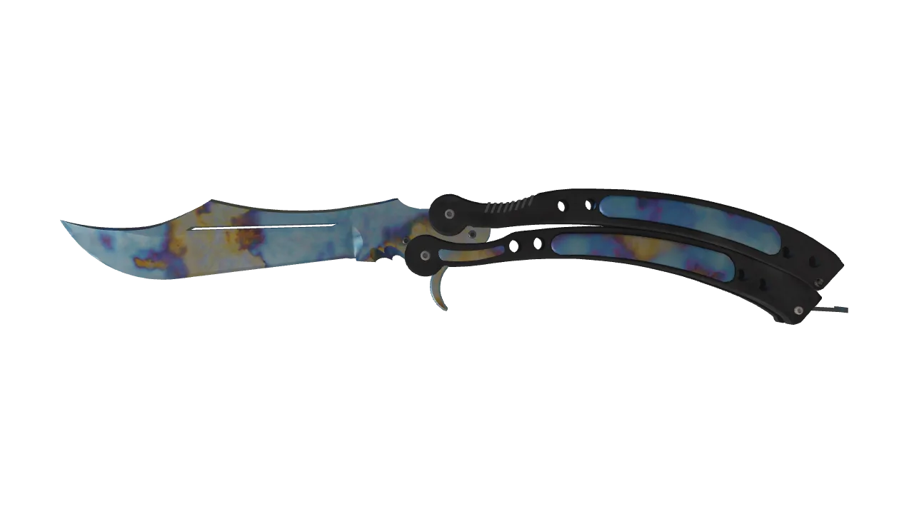 Butterfly Knife | Case Hardened seed #458, front