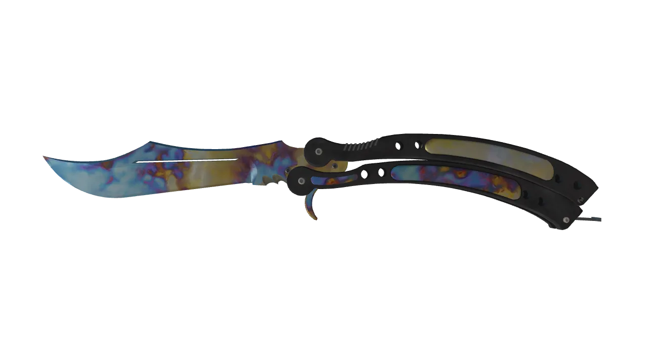 Butterfly Knife | Case Hardened seed #463, front