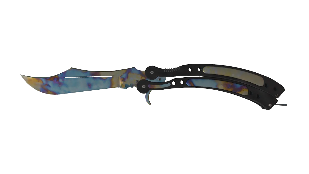 Butterfly Knife | Case Hardened seed #466, front