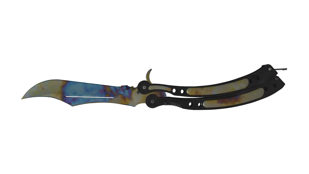 Butterfly Knife | Case Hardened seed #483, back