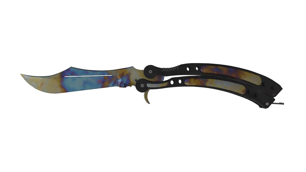 Butterfly Knife | Case Hardened seed #483, front