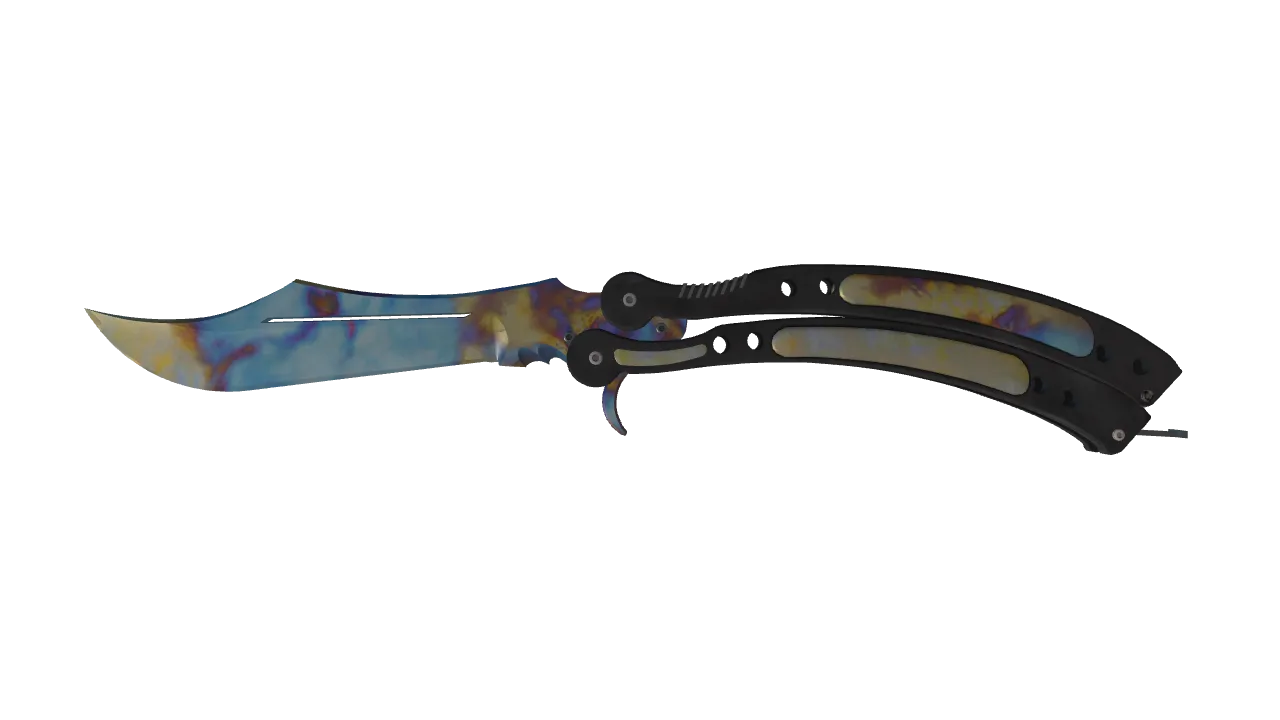 Butterfly Knife | Case Hardened seed #499, front