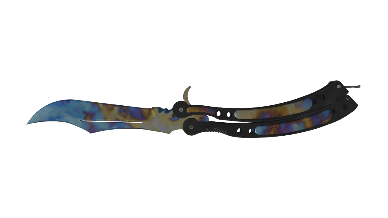 Butterfly Knife | Case Hardened seed #522, back