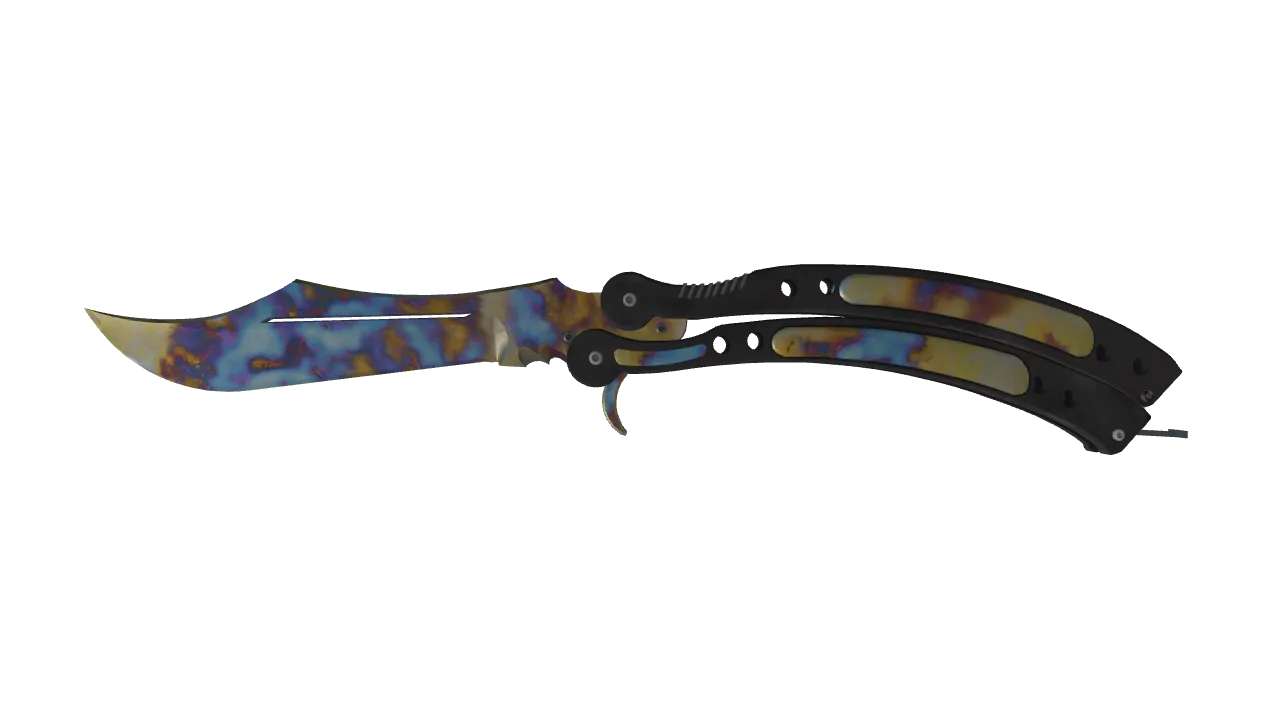 Butterfly Knife | Case Hardened seed #527, front