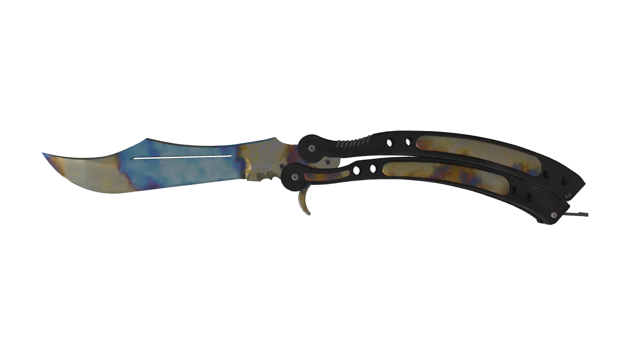 Butterfly Knife | Case Hardened seed #61, front