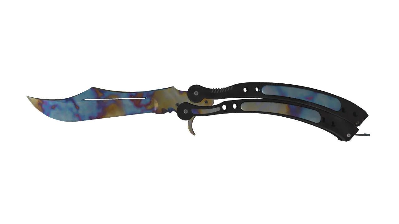 Butterfly Knife | Case Hardened seed #615, front