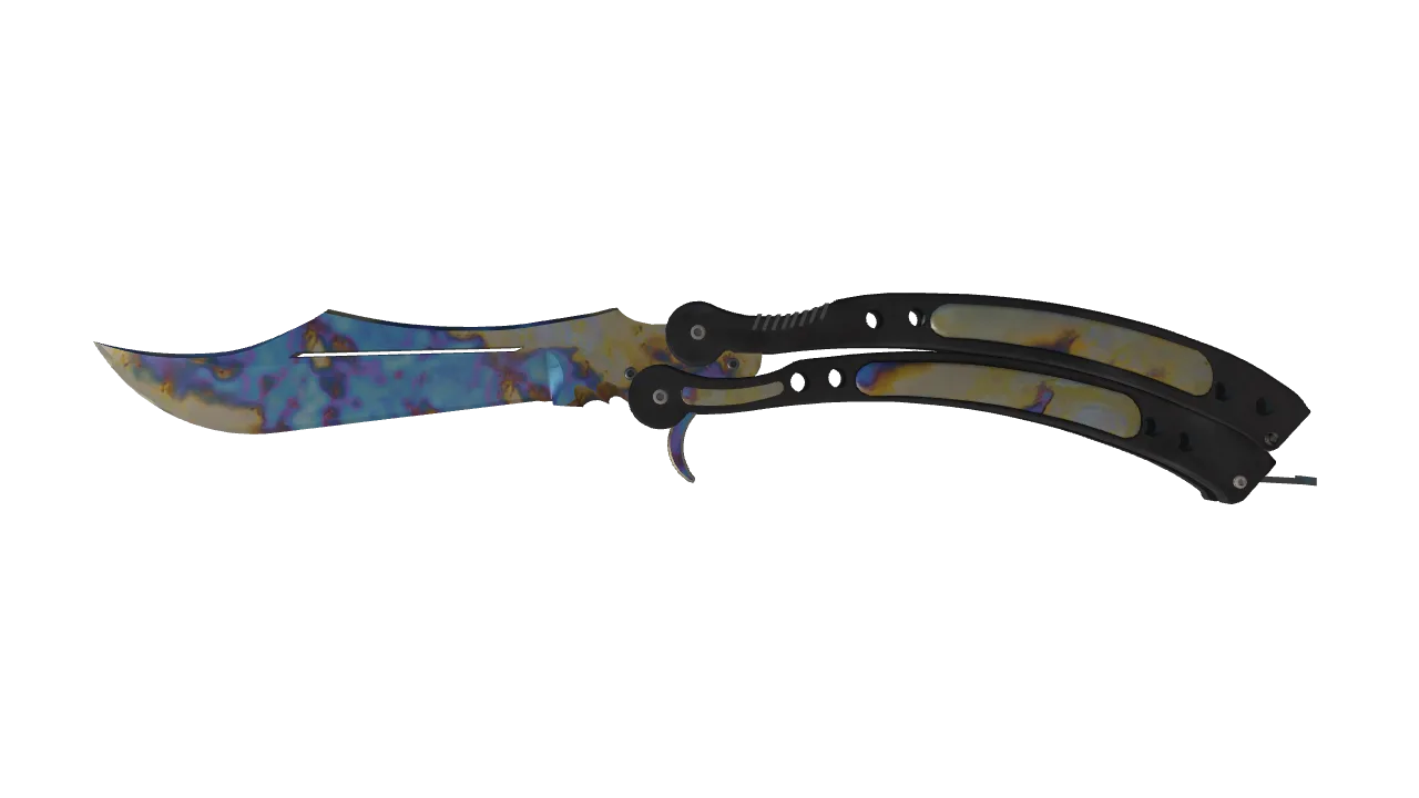 Butterfly Knife | Case Hardened seed #628, front